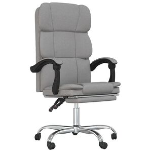 vidaXL reguleeritav kontoritool, helehall, kangas