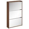 vidaXL 3 sahtliga kingakapp peegliga, pruun tamm, 63x17x102,5 cm
