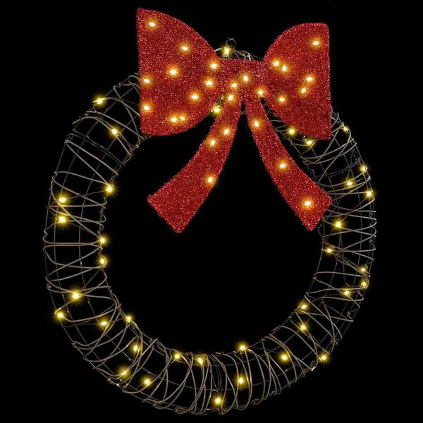 vidaXL K&uuml;&uuml;nlap&auml;rg koos 60 LED-iga Soe valge 75 cm Rotang