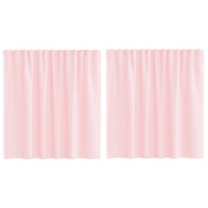 vidaXL aasadega voilee kardinad 2 tk, helepunased, 140 x 140 cm