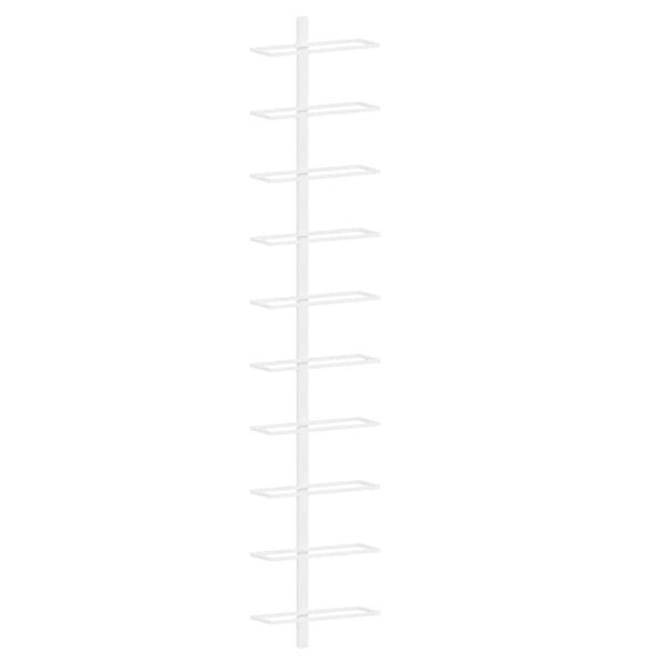 vidaXL seinale kinnitatav veiniriiul 10 pudelile, valge, metall