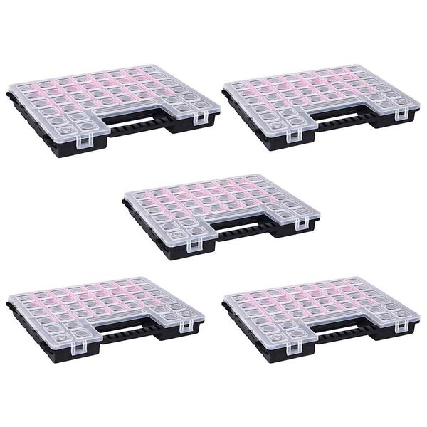 vidaXL reguleeritavate vaheseintega sortimendikarbid 5 tk, plast