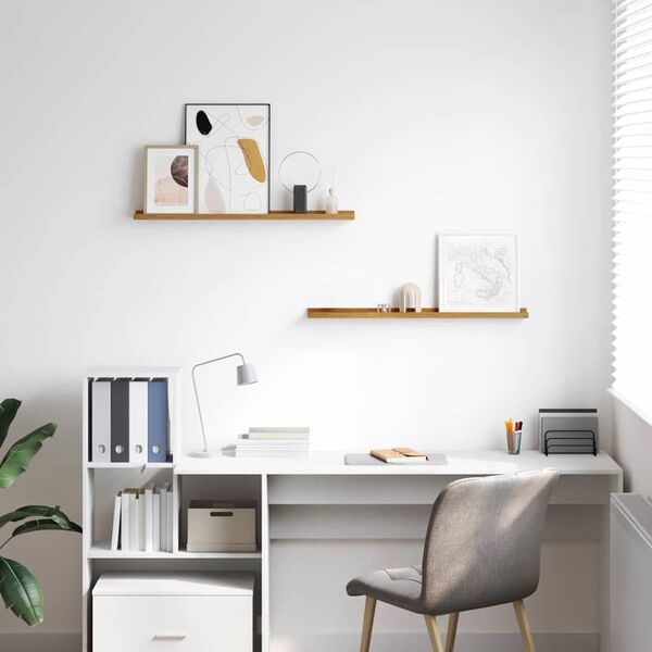 vidaXL Seinariiul riiuliga 2 pcs Beež 80 x 9 x 3 cm Tehispuit