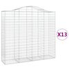 vidaXL kaarekujulised gabioonkorvid 13 tk, 200x50x180/200 cm, raud