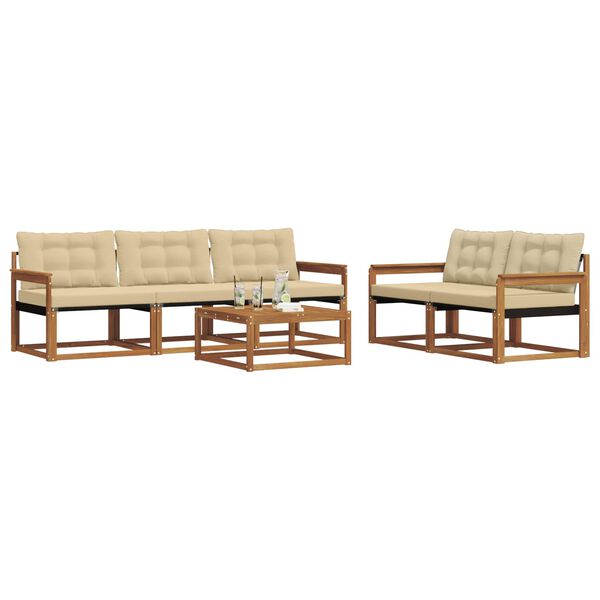 vidaXL V&auml;li diivanikomplekt padjaga 6 pcs Looduslik ja beež