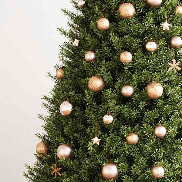 vidaXL 111-osaline jõulukuulide komplekt, roosakas-kuldne, polüstüreen