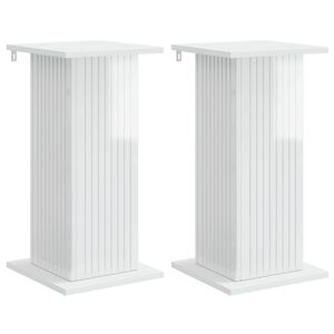 vidaXL Taimede alus 2 pcs K&otilde;rgl&auml;ikega valge 30,5 x 30 x 60,5 cm