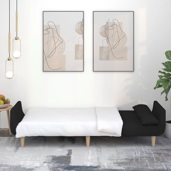 vidaXL 2-kohaline diivanvoodi patjadega, must, kangas