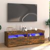 vidaXL telerialus LED-tuledega, suitsutatud tamm, 120 x 35 x 40 cm