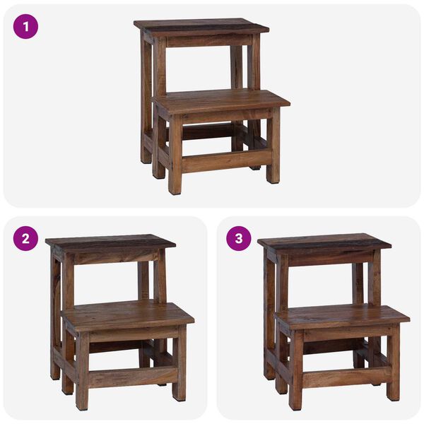 vidaXL Jalgtool Neutraalne 37 x 37 x 46 cm Mahagoni Puit