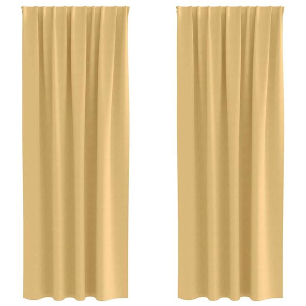 vidaXL Kardinad rõngastega 2 pcs Beež 245 x 140 cm Polüester