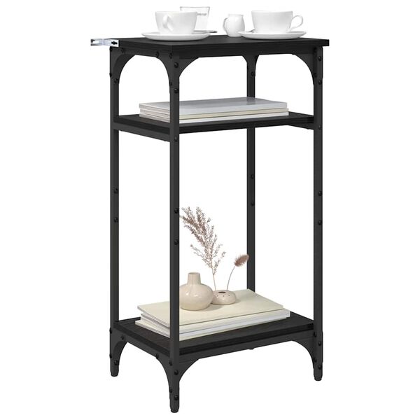 vidaXL K&uuml;lglaud riiuliga Must tamm 40 x 30 x 75 cm Tehispuit