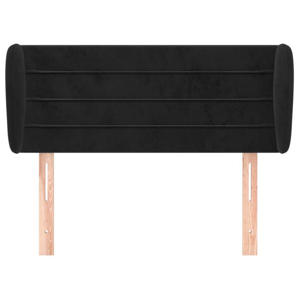 vidaXL voodipeats servadega, must, 103x23x78/88 cm, samet