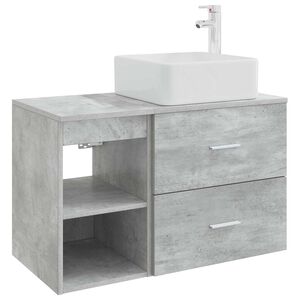 vidaXL Vannitoa m&ouml;&ouml;bleset 2 pcs Betoonhall Tehispuit