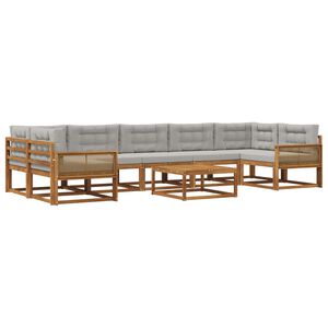 vidaXL V&auml;li diivanikomplekt padjaga 8 pcs Looduslik ja Helehall