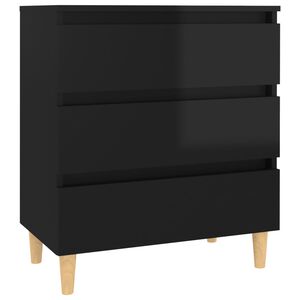 vidaXL puhvetkapp k&otilde;rgl&auml;ikega must 60x35x69 cm, puitlaastplaat