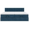 vidaXL Ottomani voodiraam madratsitega, tumesinine, 160x200 cm, samet