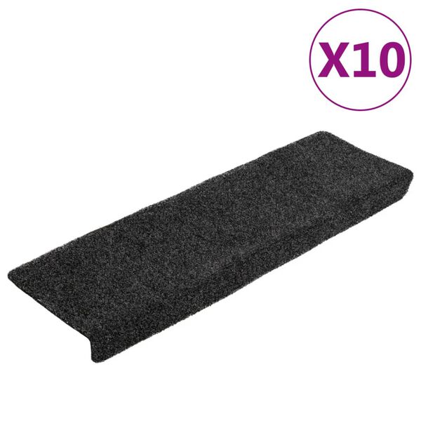 vidaXL trepimatid, isekleepuvad, 10 tk, 65 x 21 x 4 cm, tumehall, ristk&uuml;likukujulised servad