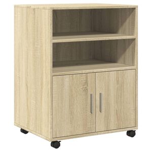 vidaXL ratastel kapp, Sonoma tamm, 60x48x81 cm, tehispuit
