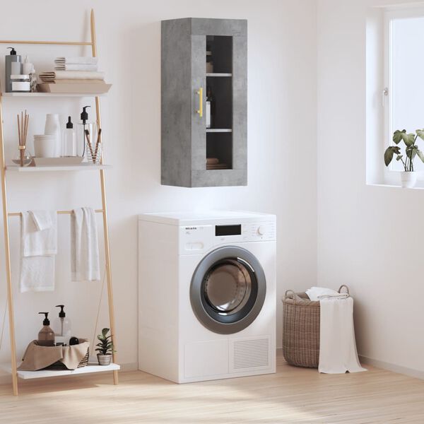 vidaXL seinakapp, betoonhall, 34,5 x 34 x 90 cm