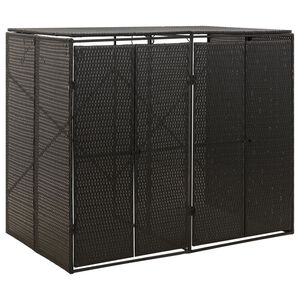 vidaXL kahe pr&uuml;gikasti kuur, must, 140 x 80 x 117 cm, pol&uuml;rotang