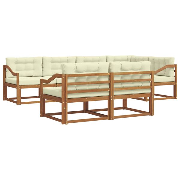 vidaXL V&auml;li diivanikomplekt padjaga 7 pcs Looduslik ja kreem