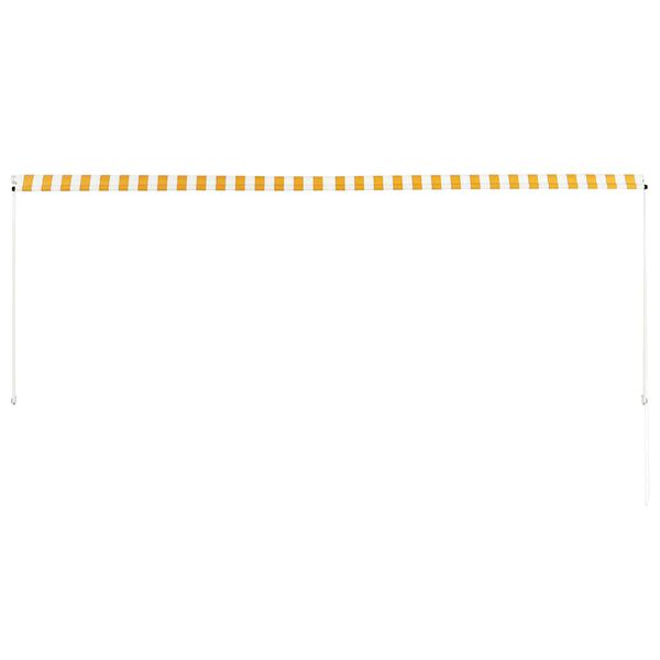 vidaXL sissetõmmatav varikatus, 350 x 150 cm, kollane ja valge