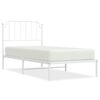 vidaXL metallist voodiraam peatsiga, valge, 90 x 200 cm