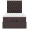 vidaXL Ottomani voodiraam madratsiga, tumepruun, 90x190cm, kangas
