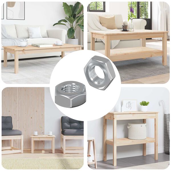 vidaXL Kuusnurkset p&auml;hklid 2 pcs H&otilde;bedane m8 Raud