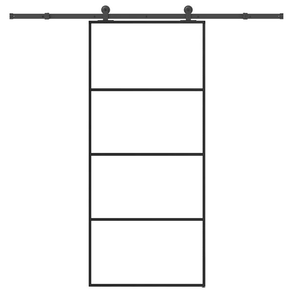 vidaXL liuguks tarvikutega, 90 x 205 cm, ESG-klaas ja alumiinium