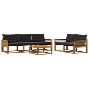 vidaXL V&auml;li diivanikomplekt padjaga 6 pcs Naturaalne ja must