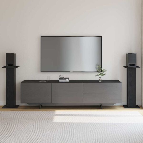 vidaXL Kõlarite staat 2 pcs Must tamm 30 x 30 x 80 cm Tehispuit