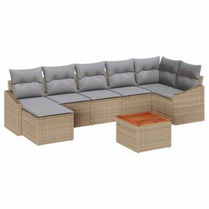 vidaXL Aia Diivanikomplekt padjaga 8 pcs Beež pol&uuml;rotang