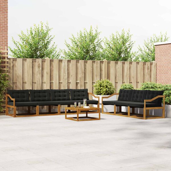 vidaXL V&auml;li diivanikomplekt padjaga 8 pcs Looduslik ja must