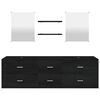 vidaXL 5-osaline vannitoa mööblikomplekt, must, tehispuit