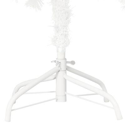 vidaXL valgustusega kunstkuusk, kuulidega, valge, 150 cm