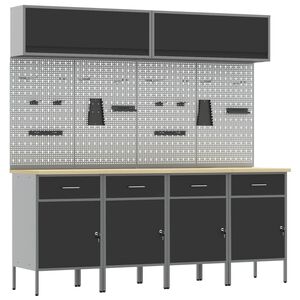 vidaXL T&ouml;&ouml;kappide komplekt sahtliga ladustamisega lukuga 10 pcs Must