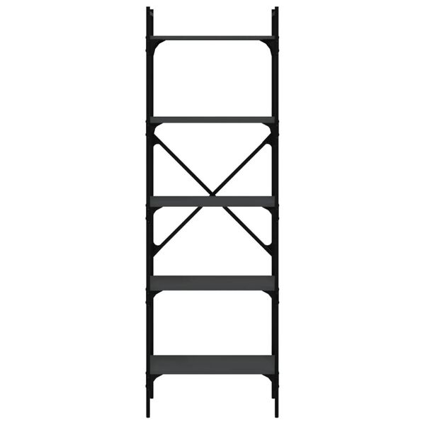 vidaXL raamaturiiul 5-korruseline must 56x31,5x174 cm tehispuit