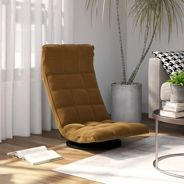 vidaXL pöörlev põrandatool, pruun, samet