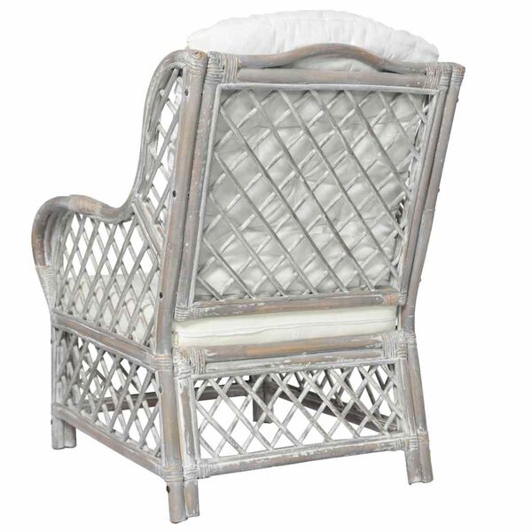 vidaXL diivan istmepadjaga, hall, naturaalne rotang ja linane