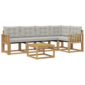 vidaXL V&auml;li diivanikomplekt padjaga 6 pcs Valge ja helehall