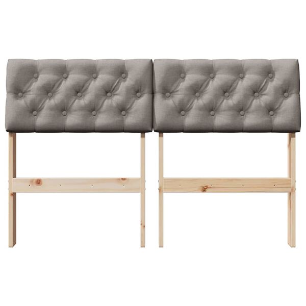 vidaXL Polsterdatud voodiots Pruunikashall 120 cm Tahke m&auml;nd