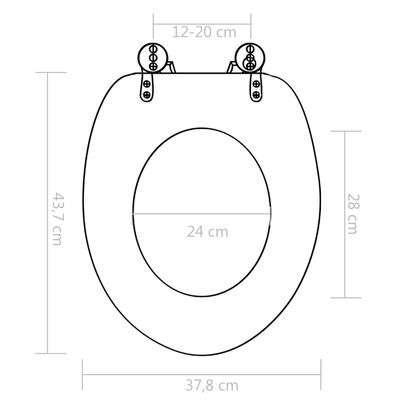 vidaXL WC prill-laud vaikselt sulguv, MDF, veepiisa disainiga