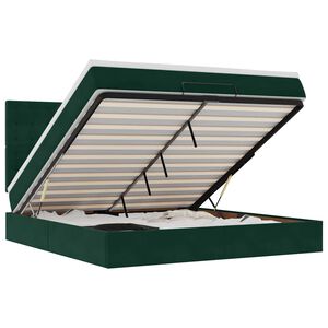 vidaXL Ottomani voodiraam madratsitega, tumeroheline, 180x200cm, samet