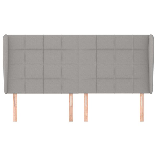 vidaXL voodipeats servadega, helehall, 163x23x118/128 cm, kangas