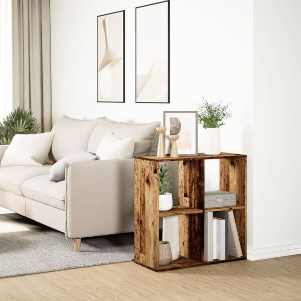 vidaXL ruumijagaja/raamatukapp, vana puit, 69,5x29x69,5 cm, tehispuit