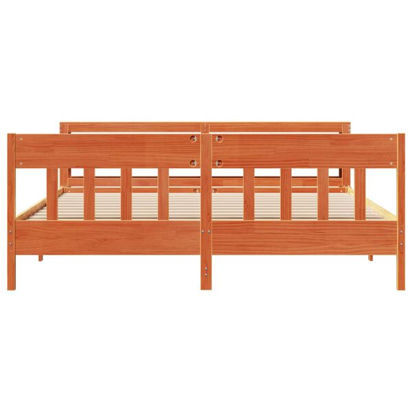 vidaXL voodiraam ilma madratsita, vahapruun, 200 x 200 cm, m&auml;nnipuit