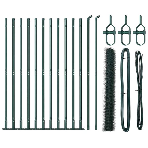 vidaXL Aiapost Roheline 25 x 0,8 m (36 mm v&otilde;rgu) Terased ja PVC