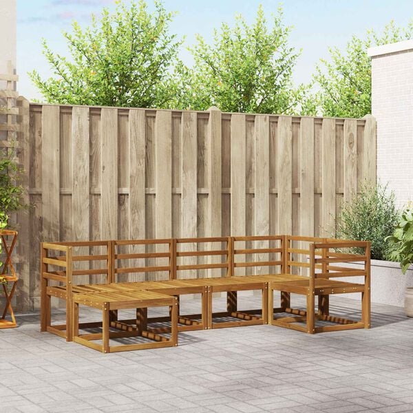 vidaXL V&auml;li diivanikomplekt padjaga 6 pcs Looduslik ja Hele Hall